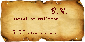 Bazsánt Márton névjegykártya